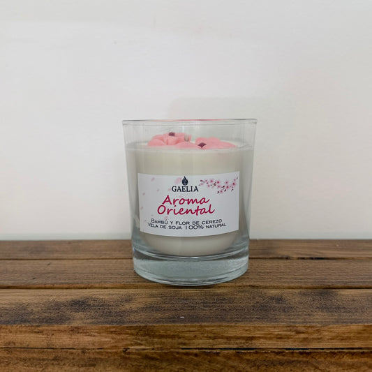 Vela Aromática de Bambú y Flor Cerezo